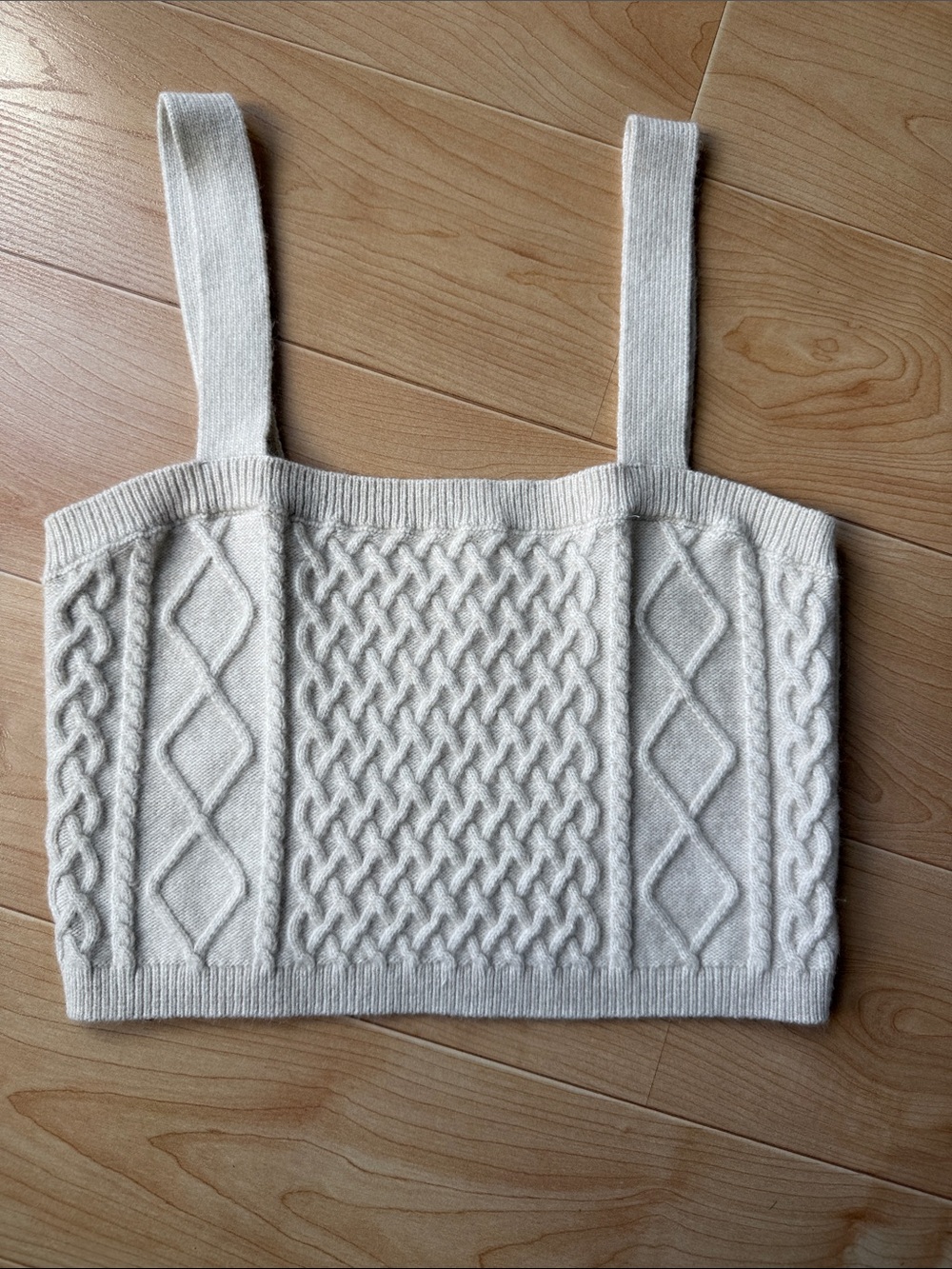 H&M Cream Cable Knit Crop Top
